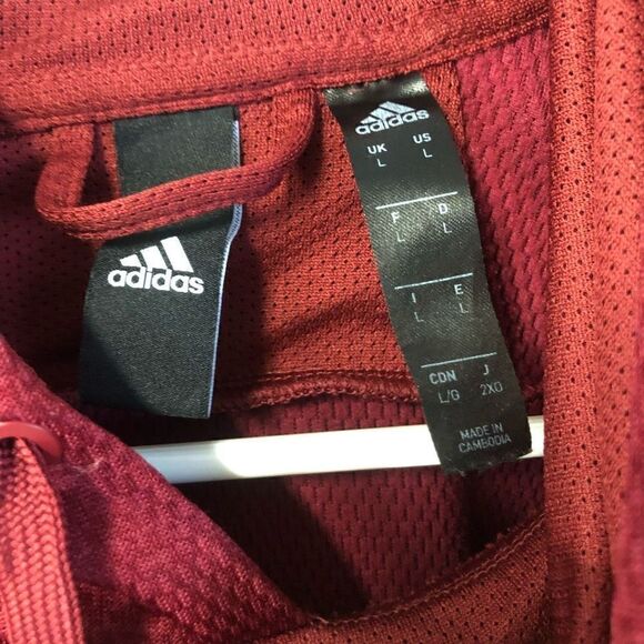 adidas men’s climawarm maroon active hoodie size large - Picture 3 of 12